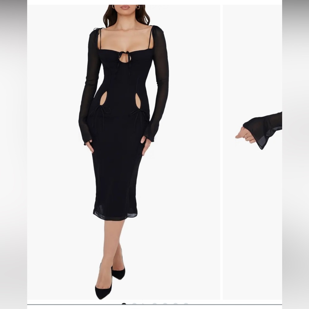 House of CB Ophelia Georgette Cutout Midi Dress